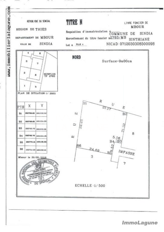 Agence Immobilière Saly Sénégal - T2853 - Terrain à SINTHIANE - 