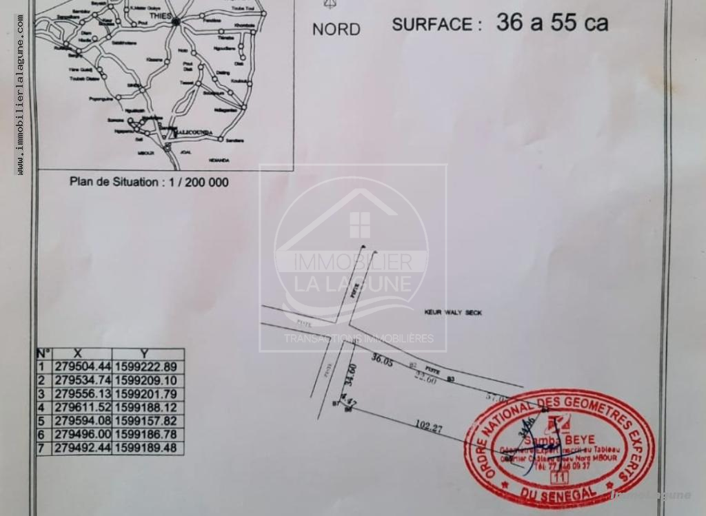 Agence Immobilière Saly Sénégal - T3038 - Terrain à NGAPAROU - T3038-terrain-a-vendre-a-ngaparou-senegal